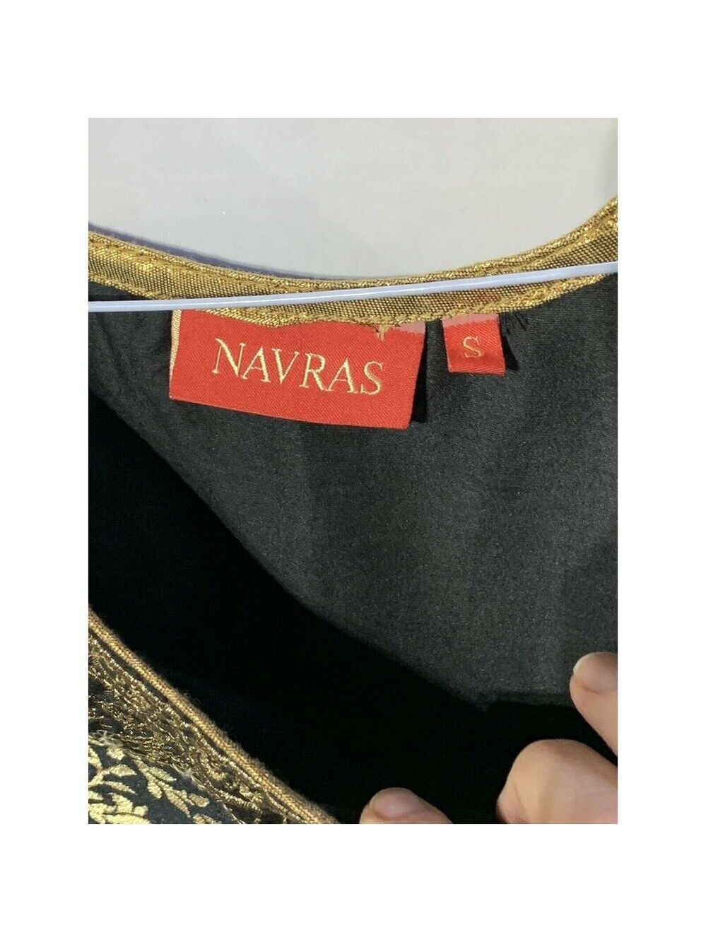 Gorgeous black & gold embroidered Indian kurti small Navras Shieno Sarees - Picture 7 of 7